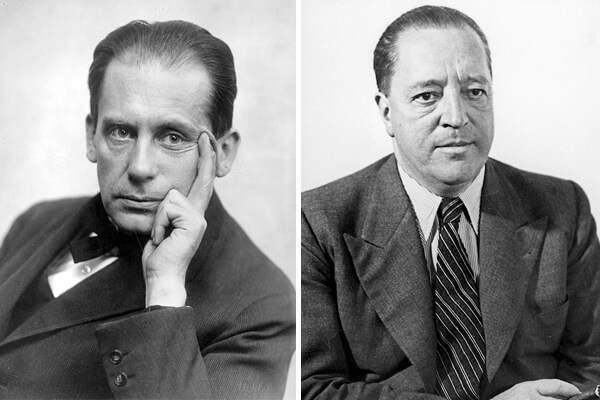 (左)首任校長－建筑師沃爾特．格羅佩斯（Walter+Gropius）。(右)第三任校長Ludwig+Mies+van+der+Rohe也是重要的現(xiàn)代主義建筑師。